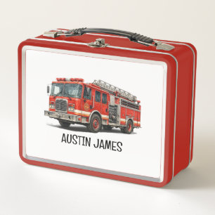 Box Boîte à lunch Camion de pompiers pour garçons   Pe