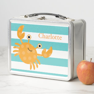 Box Boîte à lunch de crabe orange mignonne