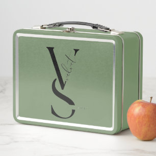 Box Boîte à lunch en métal à monogramme initial person
