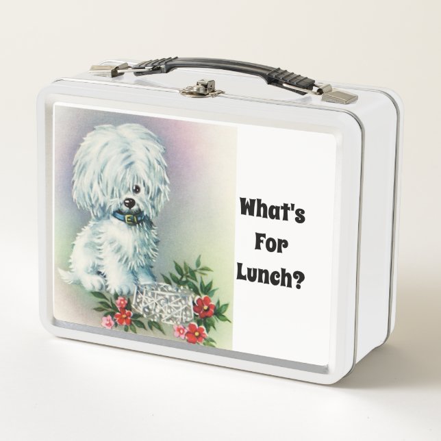 Box Boîte à lunch en métal blanc (Devant)