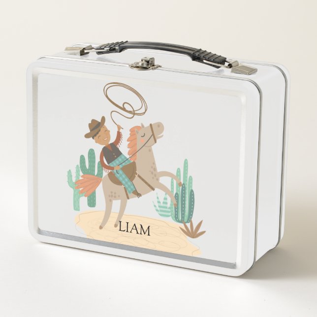 Box Boîte à lunch en métal Cowboy personnalisée (Devant)