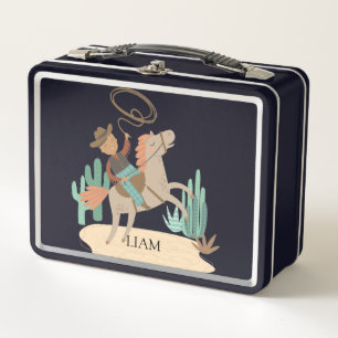 Box Boîte à lunch en métal Cowboy personnalisée