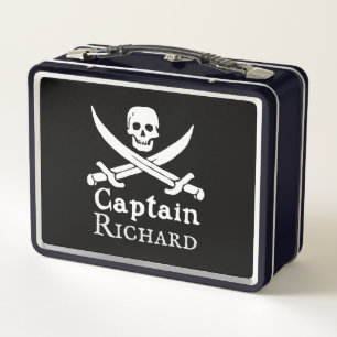 Box Boîte à lunch en métal de capitaine de pirate pers