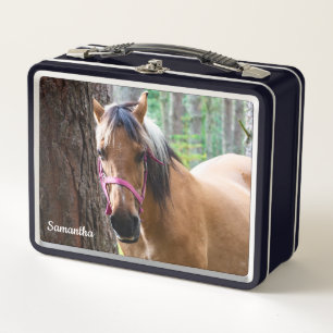 Box Boîte à lunch en métal de cheval