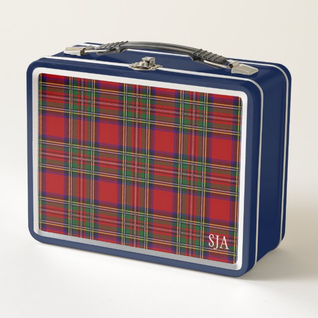 Box Boîte à lunch en métal de conception Tartan rouge (Devant)