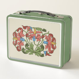 Box Boîte à lunch en métal Fleurs médiévales