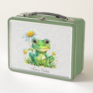 Box Boîte à lunch en métal grenouille florale