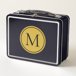 Box Boîte à lunch en métal monogramme sur mesure Éléga