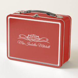 Box Boîte à lunch en métal personnalisable rouge