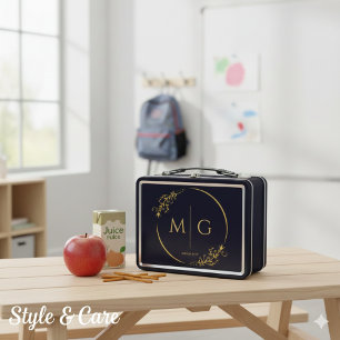 Box Boîte à lunch en métal personnalisée avec monogram