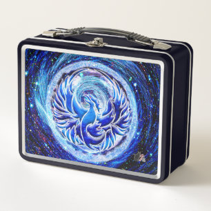 Box Boîte à lunch en métal Phoenix bleu