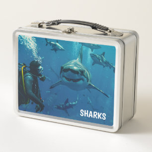 Box Boîte à lunch en métal requins