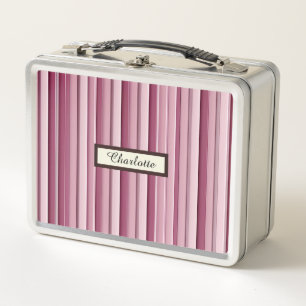 Box Boîte à lunch en métal rose personnalisée