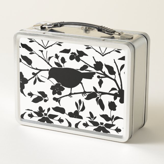 Box Boîte à lunch en métal silhouette d'oiseaux (Dos)