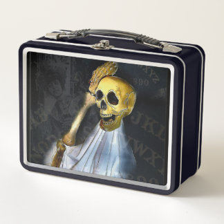 Box Boîte à lunch en métal squelette parlant Halloween
