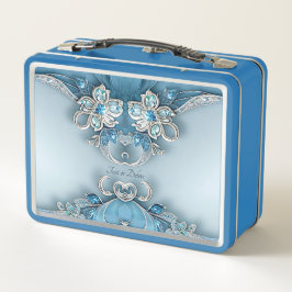 Box Boîte à lunch Florale Ornat Bleu