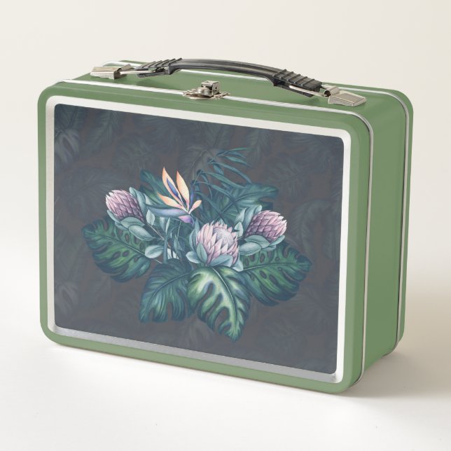 Box Boîte à lunch Hawaiian Protea et Monstera Retro (Devant)