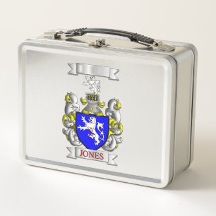 Box Boîte à Lunch Jones Nom de Famille et Blason