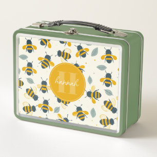 Box Boîte à lunch métallique Abeilles Fantaisistes
