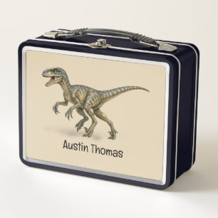 Box Boîte à lunch personnalisée avec nom de dinosaure