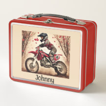 Boîte à lunch personnalisée pour enfants Motocross