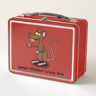Box Boîte à lunch pour dessin animé de rat brun cool.