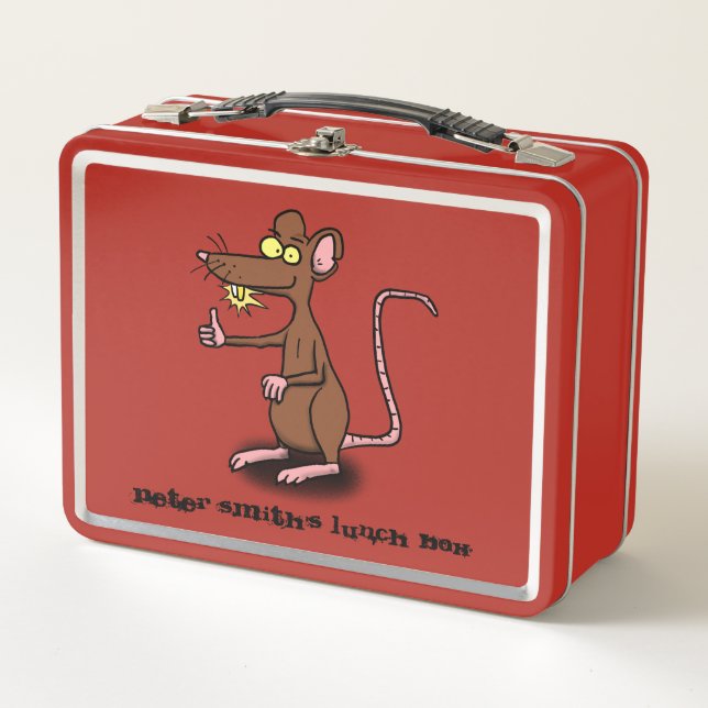 Box Boîte à lunch pour dessin animé de rat brun cool. (Devant)