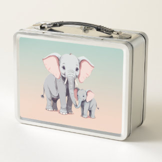 Box Boîte à lunch pour maman et bébé éléphant