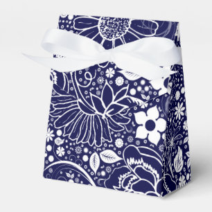 BOX Botanischer Beauties Blue RIBBON FAVOR BOX Geschenkschachtel