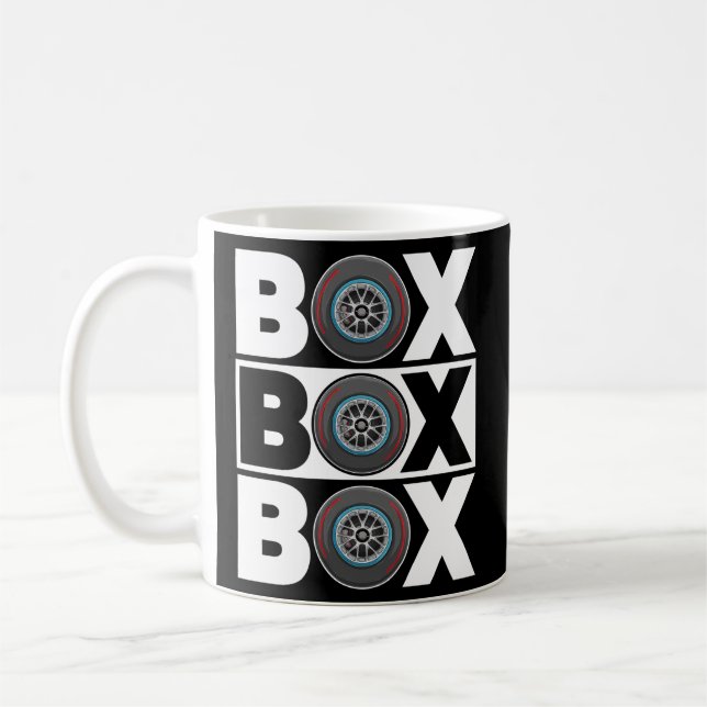 Box Box F1 Drag Race Drifting Fast Cars Kaffeetasse (Links)