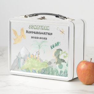 Box Cute Dinosaur School Boîte à lunch en métal