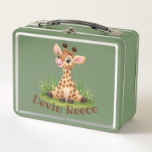 Cute Kids Giraffe Boîte à lunch personnalisée