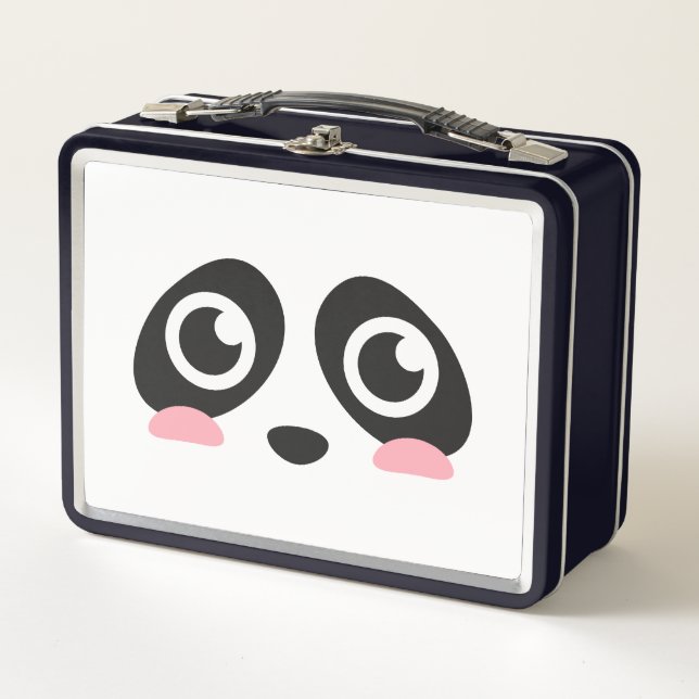 Box Cute Panda Face avec gros yeux Boîte à lunch (Devant)