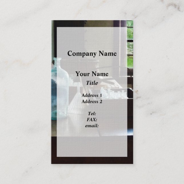 Box der Prüfröhren Visitenkarte (Vorderseite)