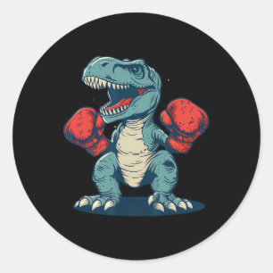 Box-Dinosaur Boxer Dino Kickboxen T-Rex Boxen Runder Aufkleber
