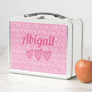 Box Empreinte de léopard rose - Boîte à lunch personna