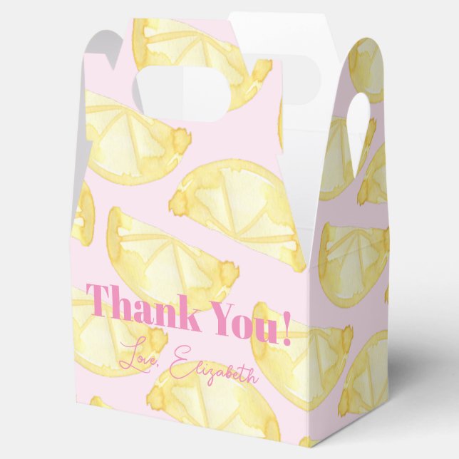 Box für Gefälligkeitsgelbe Zitronen in Aquarellfar Geschenkschachtel (Geöffnet)