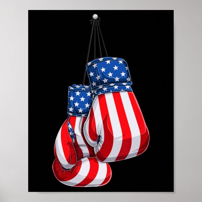 Box Gloves American Flag 4. Juli Boxing Poster (Vorne)