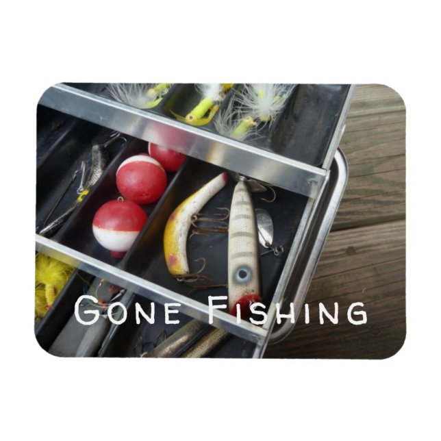 Box "Gone Fishing" Magnet (Horizontal)