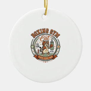 Box-Gym-Katze Box-Gym-Katze Vintage-Vektor-Art S Keramik Ornament