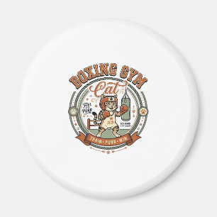 Box-Gym-Katze Box-Gym-Katze Vintage-Vektor-Art S Magnet