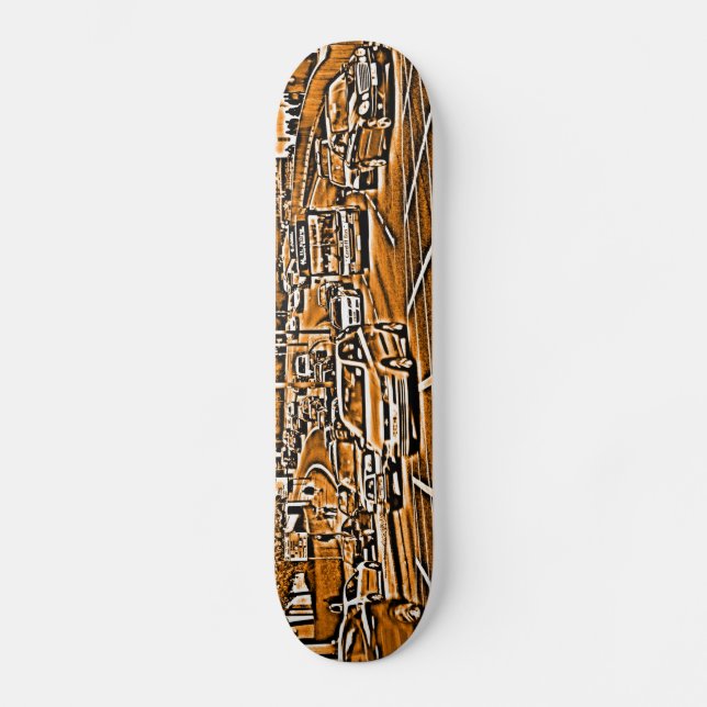 Box Junction in Orange Skateboard (Vorderseite)