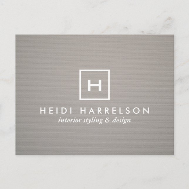 BOX-LOGO mit IHREM INITIAL/MONOGRAMM auf GRAY LINE Postkarte (Vorderseite)