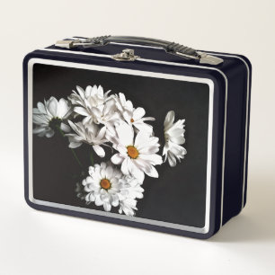 Box Mallette à lunch florale Daisy noir et blanc