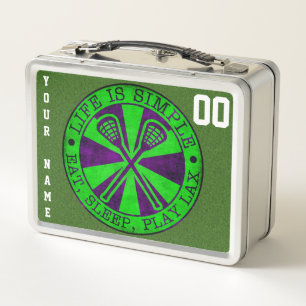 Box Mange Sommeil Jouer Lacrosse LAX Boîte à lunch