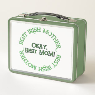 Box Meilleure boîte à lunch irlandaise blanche et vert