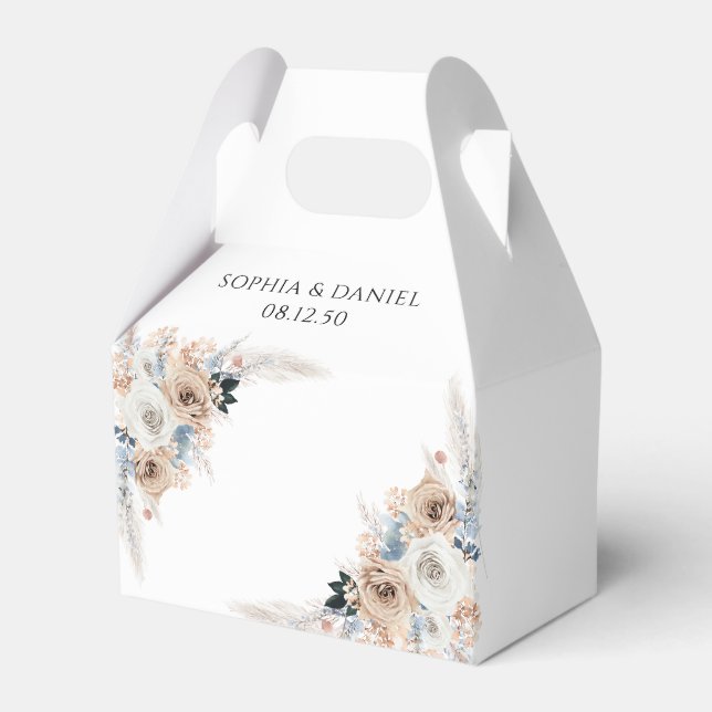 Box mit blauer Gastgeschenk Hochzeit Geschenkschachtel (Vorderseite)