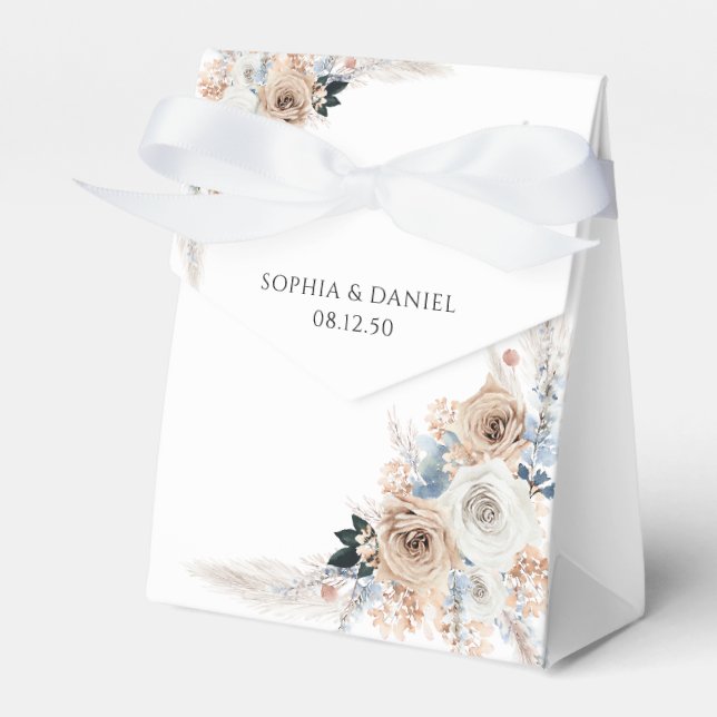 Box mit blauer Gastgeschenk Hochzeit Geschenkschachtel (Vorderseite)