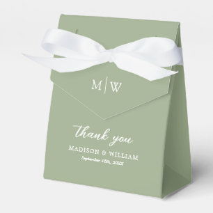 Box mit der grünen Gastgeschenk Hochzeit für Monog Geschenkschachtel