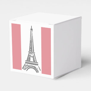 Box mit französisch-rosa Eiffelturm-Gastgeschenken Geschenkschachtel